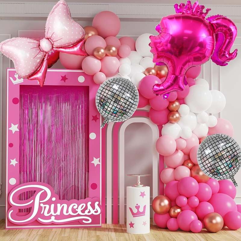 146pcs Balloon Garland Party Decoration Crown Princess Princess Party Decoration (Pink) - Image 6
