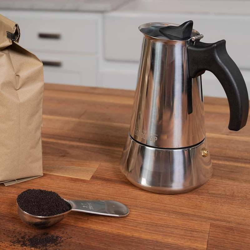 London Sip Stainless Steel Moka Pot, Small 5.07 oz (Silver) - Image 4
