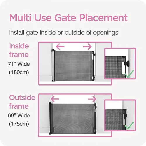 FINAL SALE New Perma Retractable Baby Gate 33" Tall, 71" Wide (White) - Image 5