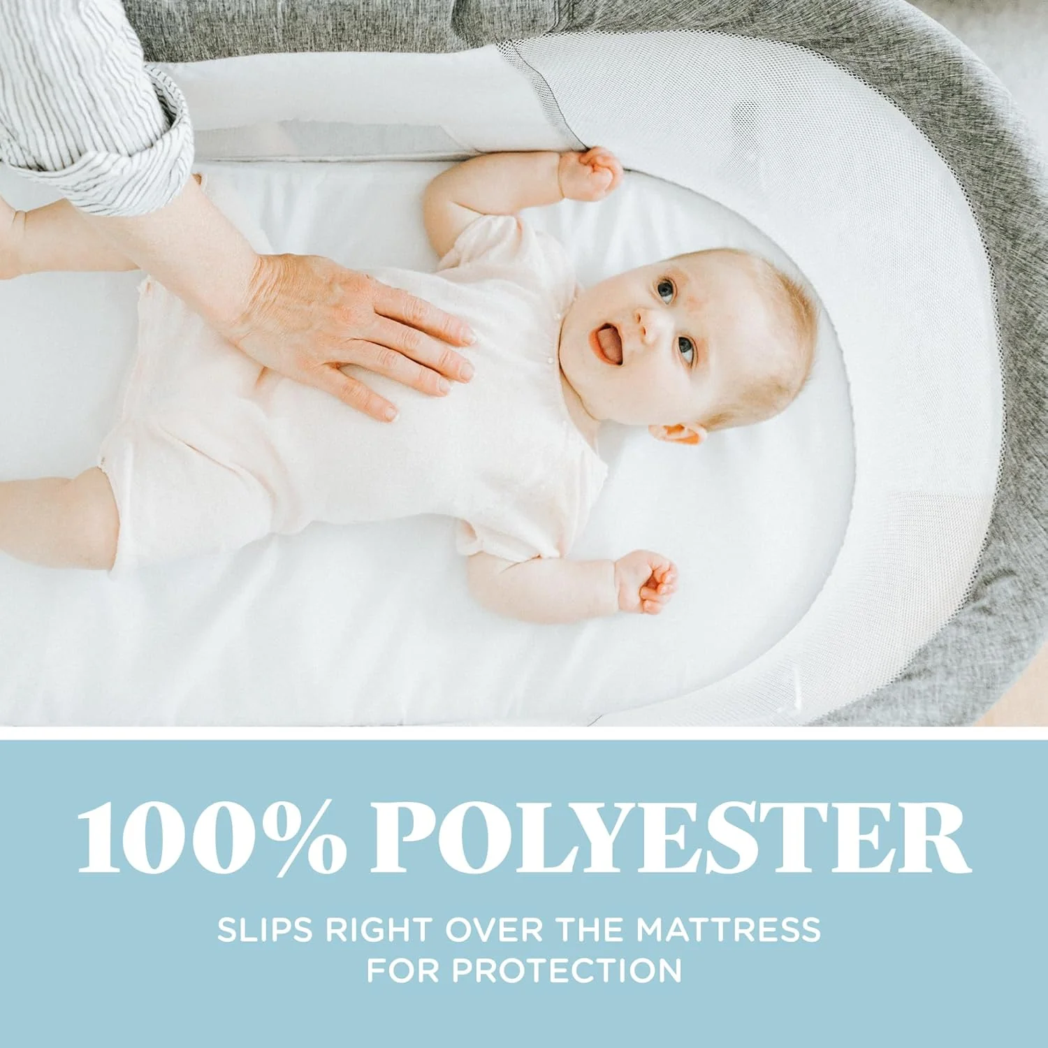 Baby Delight Slumber and Beside Me Doze Sheet (Fitted Sheet, White) - Image 4