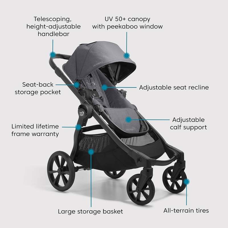 Baby Jogger City Select 2 Travel System Includes City GO 2 Infant Car Seat (Radiant Slate) - Image 6
