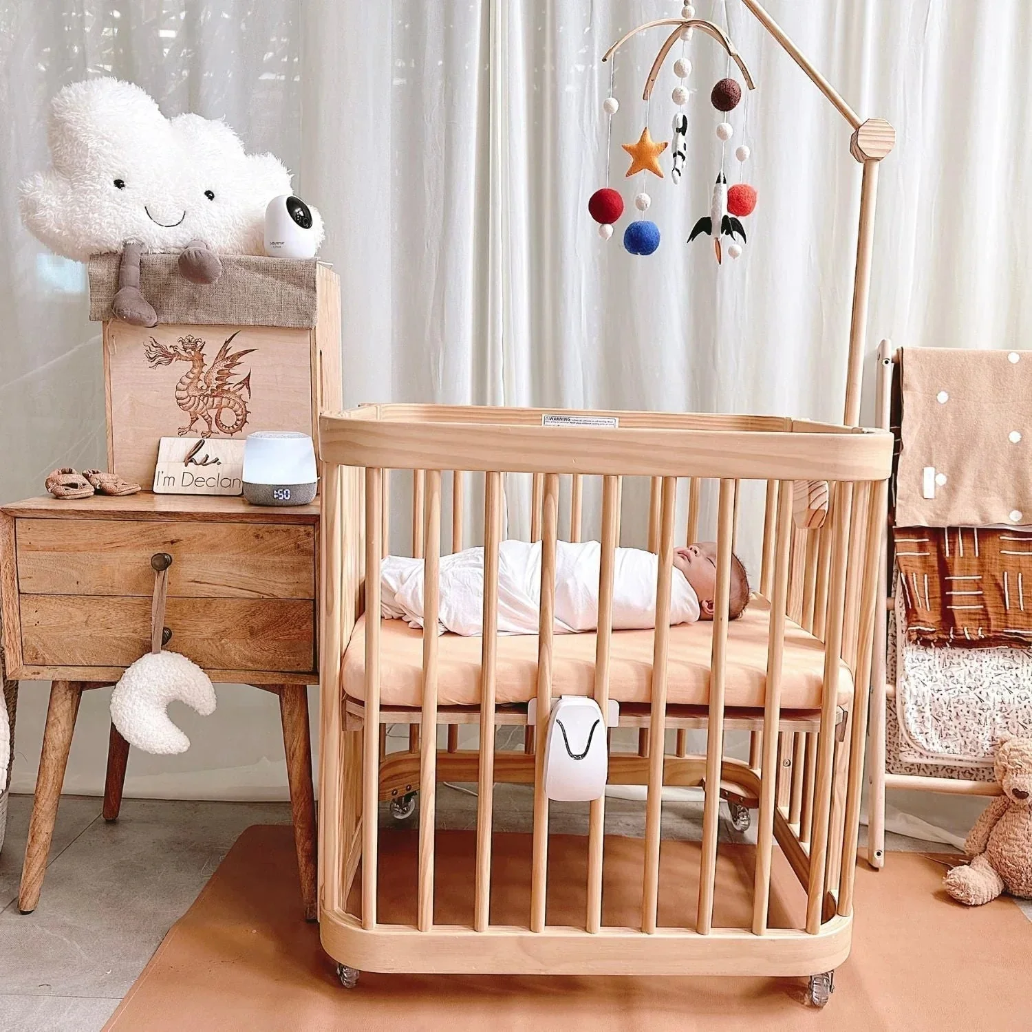 Babysense Safe Sleep Smart Nursery: Video Baby Monitor, Breathing Motion with Safety Alerts, Night Light & Sound Machine - Image 12