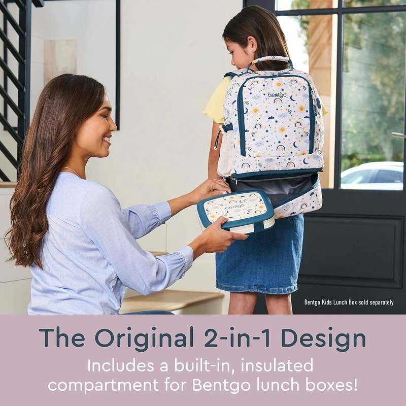New Bentgo Kids 2-in-1 Backpack & Insulated Lunch Bag (Friendly Skies) - Image 4