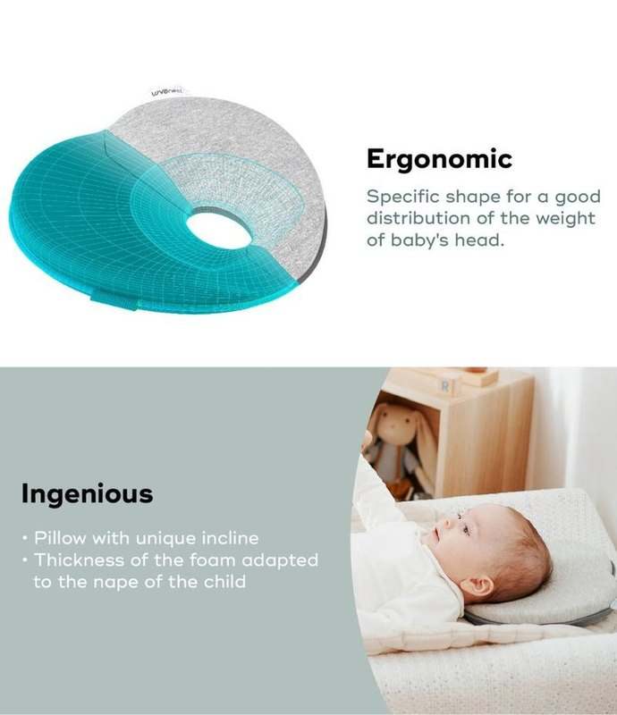 New Babymoov Lovenest Baby Pillow Cushion (Grey) - Image 10