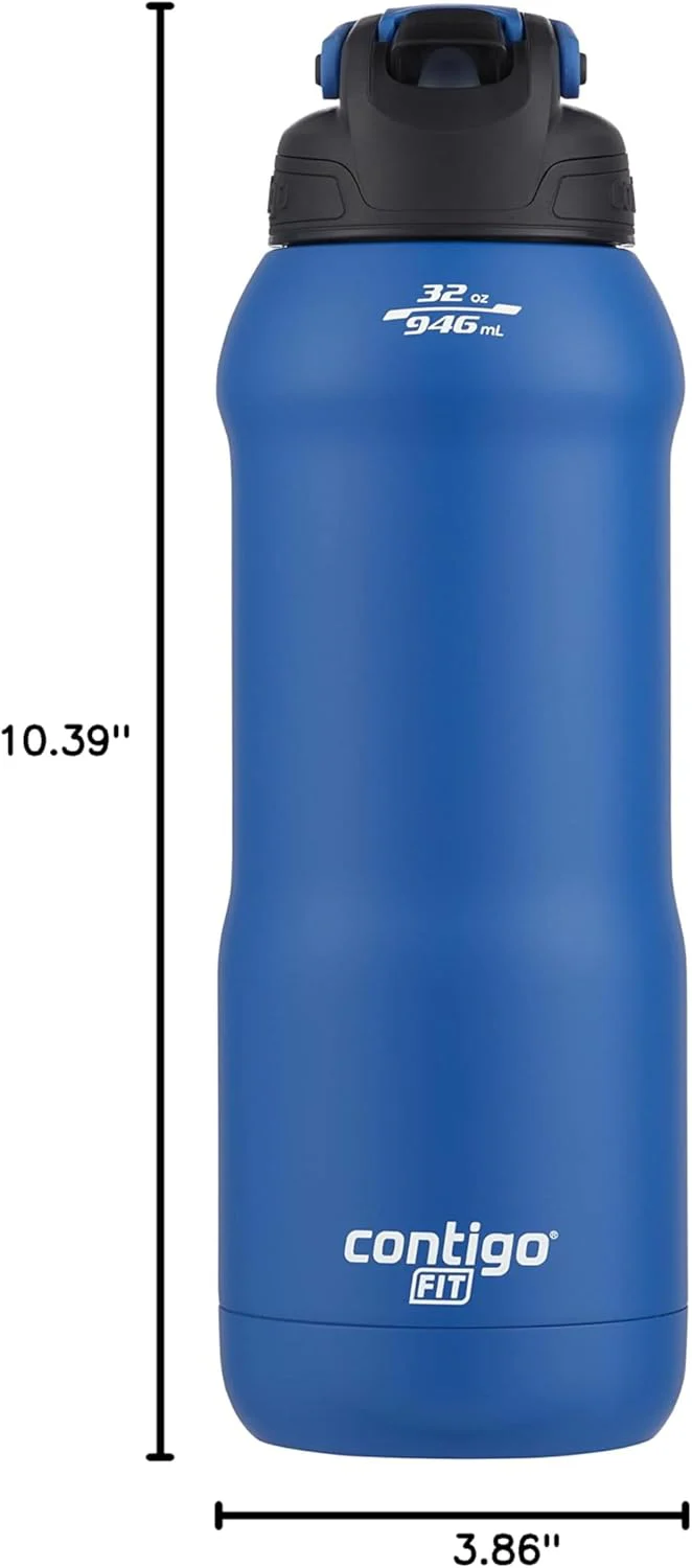 Contigo Fit Autospout Water Bottle, 32 oz (Blue/Black) - Image 3