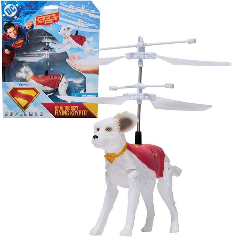 DC Comics, Superman Up in The Sky! Flying Krypto, RC Toys and Remote Control Toys for Kids, 7.5-Inch Hovering Superdog