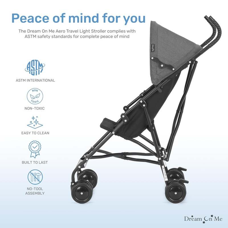 New Dream on Me Aero Travel Lightweight Umbrella Stroller (Black) - Image 4