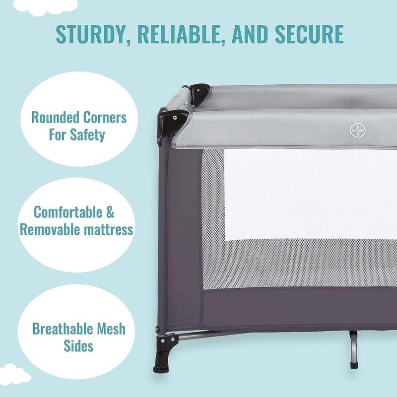 New Dream on Me Baby Nest Portable Play Yard (Grey) - Image 4