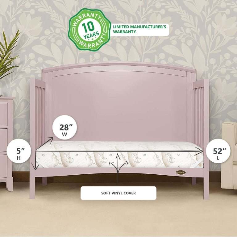 New Dream On Me Mattress – Crib & Toddler Twilight with Vinyl Cover (Beige) - Image 8
