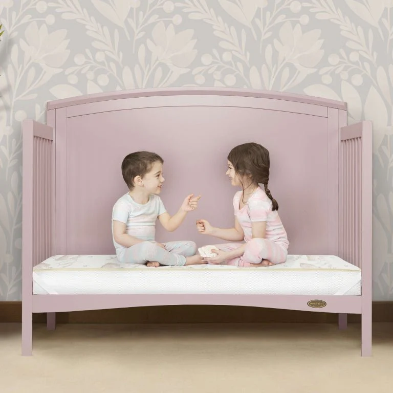 New Dream On Me Mattress – Crib & Toddler Twilight with Vinyl Cover (Beige) - Image 9