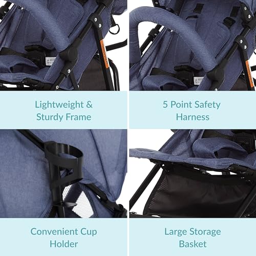 Dream On Me Vista Moonwalk Baby Stroller (Blue) - Image 5