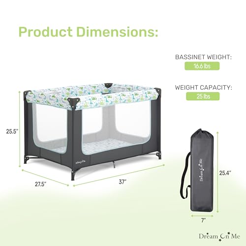 Dream on Me Zodiak Portable Play Yard (Grey/Green) - Image 3