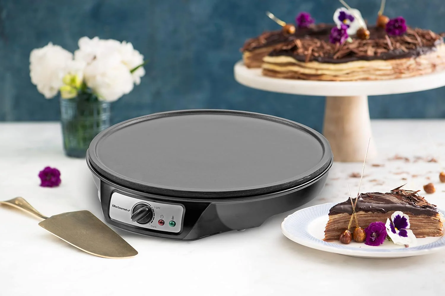 Elite Gourmet ECP-126 Electric Crepe Maker Non-stick Griddle 12" (Black) - Image 6