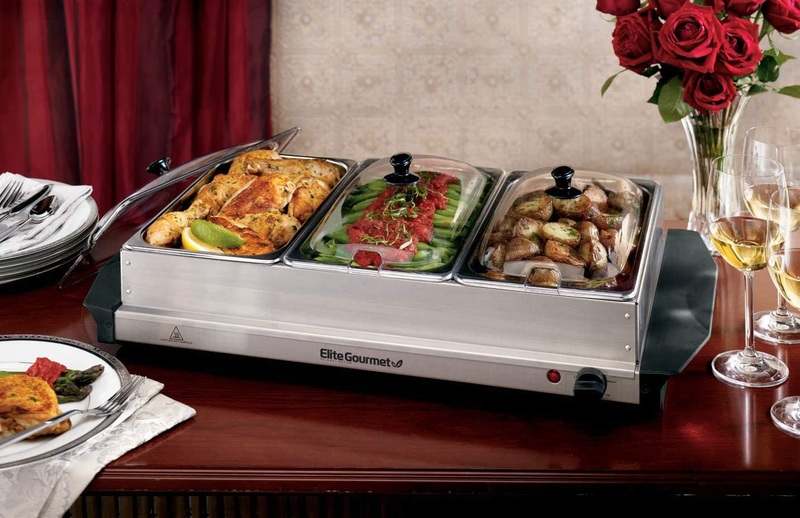 Elite Gourmet EWM-6171 Triple 3 x 2.5 Qt. Trays, Buffet Server - Image 2