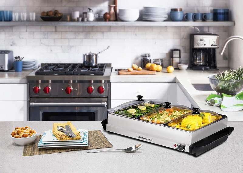 Elite Gourmet EWM-6171 Triple 3 x 2.5 Qt. Trays, Buffet Server - Image 7
