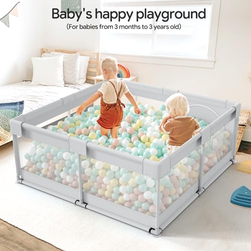 New Fodoss 47x47" Baby Playpen (Light Grey) - Image 6