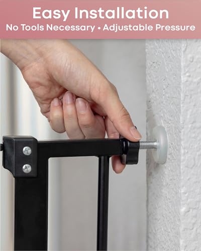 FINAL SALE InnoTruth Baby Gate for Stairs 30" Tall, 28.9" to 42.1" Wide (Black) - Image 6