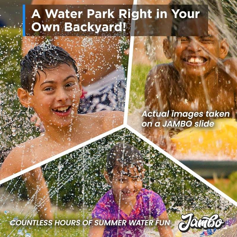JAMBO Premium Triple Water Slide with 3 Bodyboards - Image 7