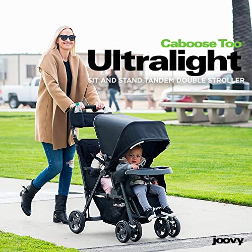 Joovy Caboose Too Ultralight Sit and Stand Tandem Double Stroller (Black) - Image 2
