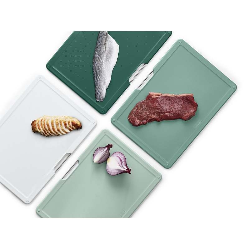 New Joseph Joseph Folio 3-Piece Color-Coded Cutting Board Set (Sage Green) - Image 4