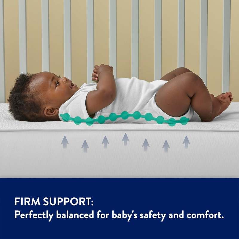 Kolcraft BabyPedic Bubbie Crib & Toddler Mattress 52x28 in (Stars) - Image 4