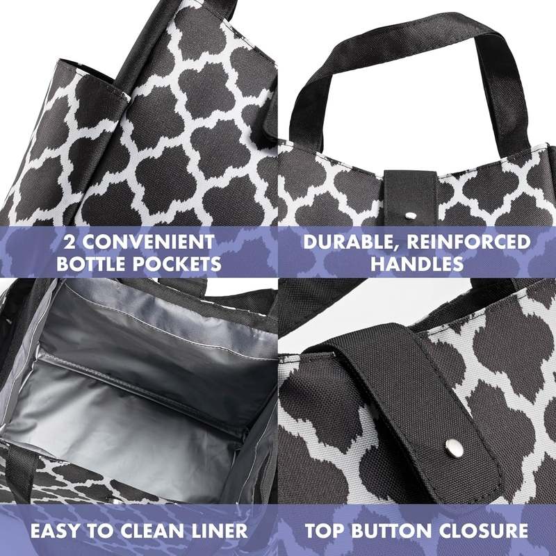 New Fit & Fresh Westport Insulated Lunch Bag (Black/White) - Image 4