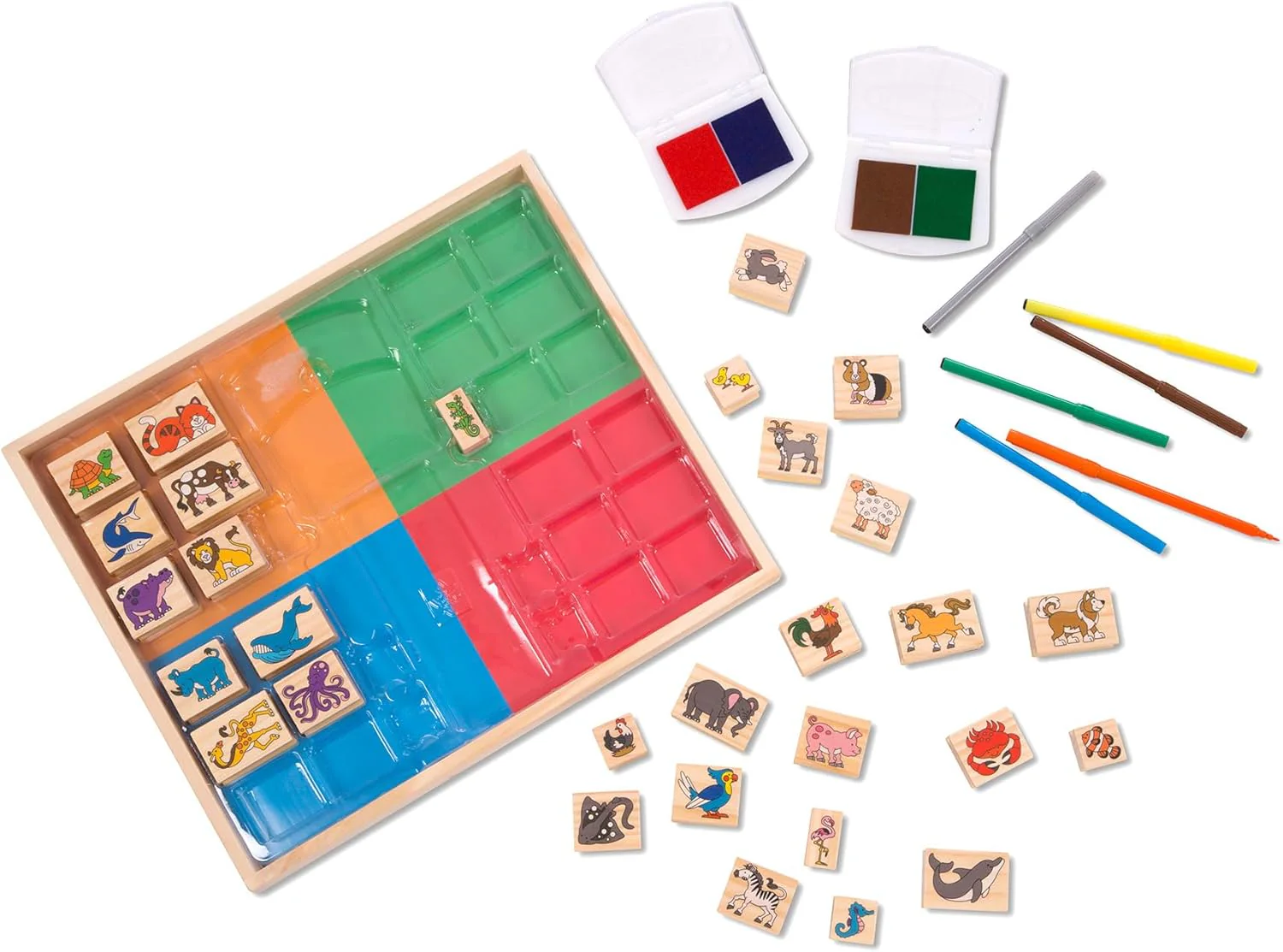 Melissa & Doug Deluxe Wooden Animal Stamp Set - Image 9