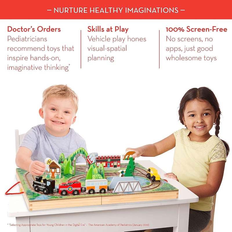 Melissa & Doug Take-Along Railroad Tabletop Train Playset - Image 4