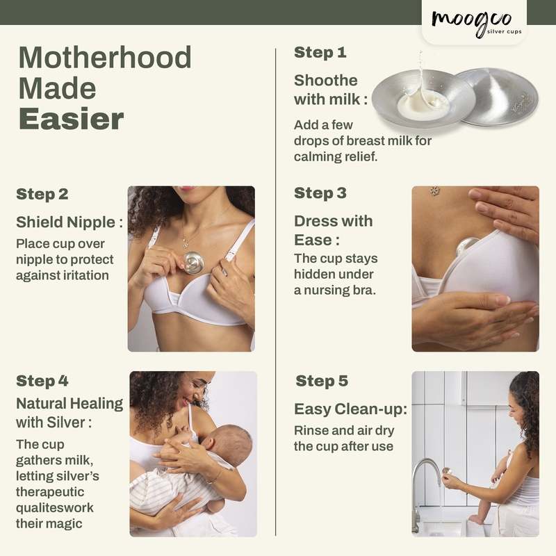New MOOGCO Silver Nursing Cups 999k Silver - Image 7