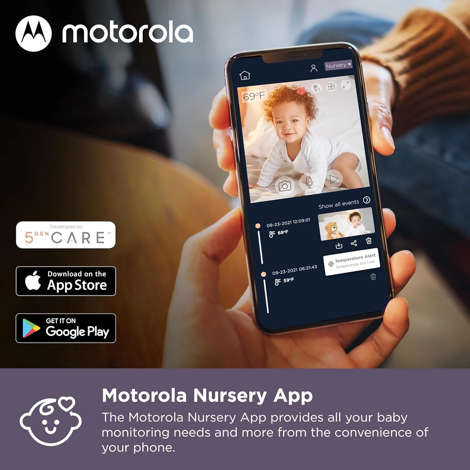 Motorola Nursery Baby Monitor with Camera and Audio - VM36XL - Image 5