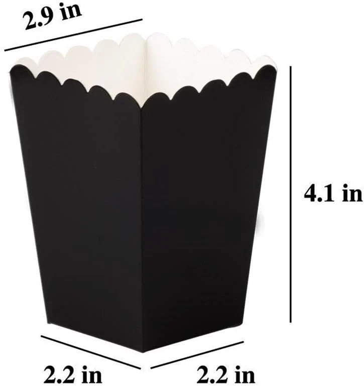 New AimtoHome Mini Paper Popcorn Boxes (Black, 24 Pack) - Image 2