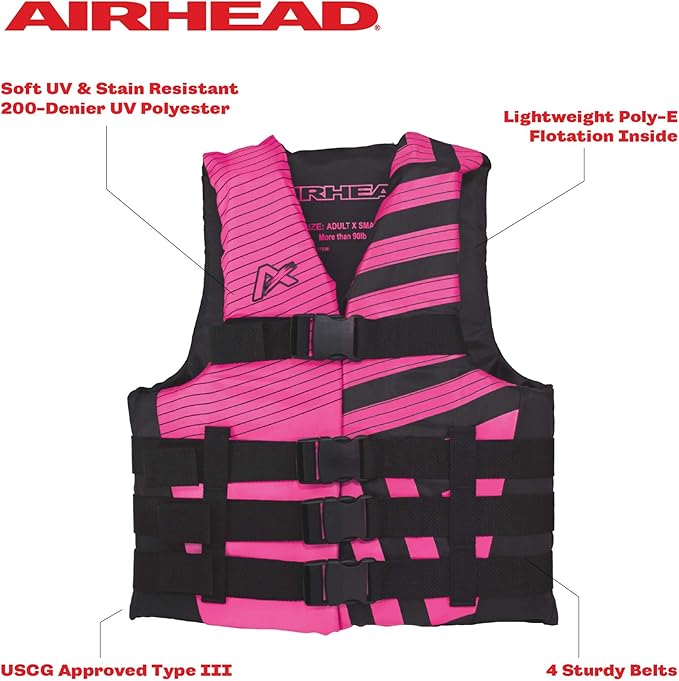 New Airhead Women’s Trend Life Jacket, X-Small (Pink) - Image 2