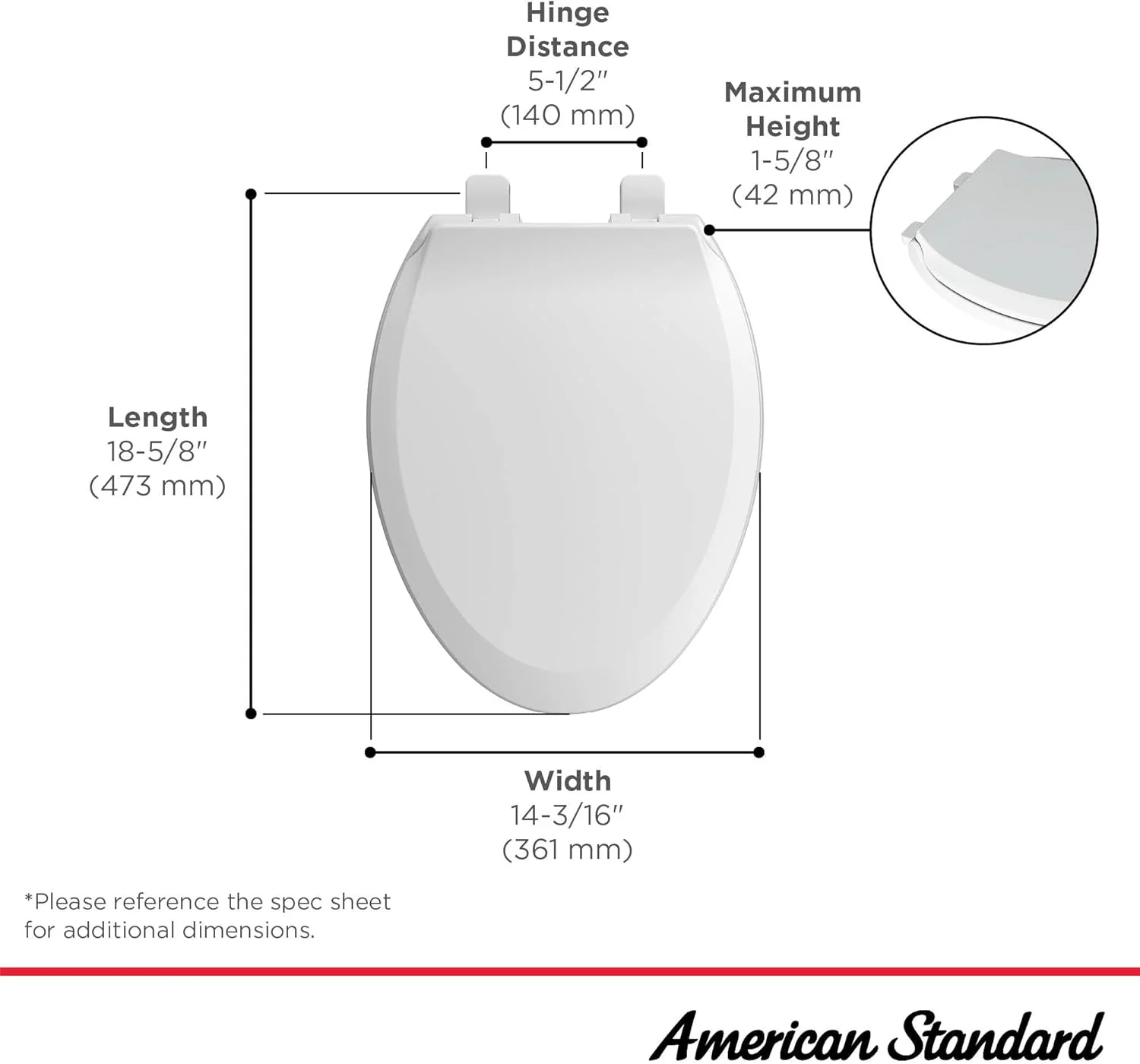 New American Standard 5503A00B.020 Transitional Elongated Toilet Seat Soft Close (White) - Image 6