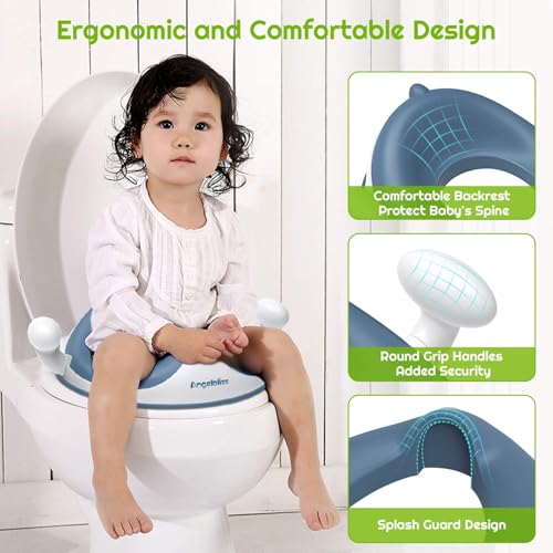 ANGELBLISS Baby Potty Training Toilet Seat with Handles (Blue) - Image 3