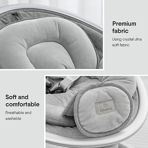 New BabyBond Baby Bluetooth Infant Swing with Music Speaker (Silver) - Image 3