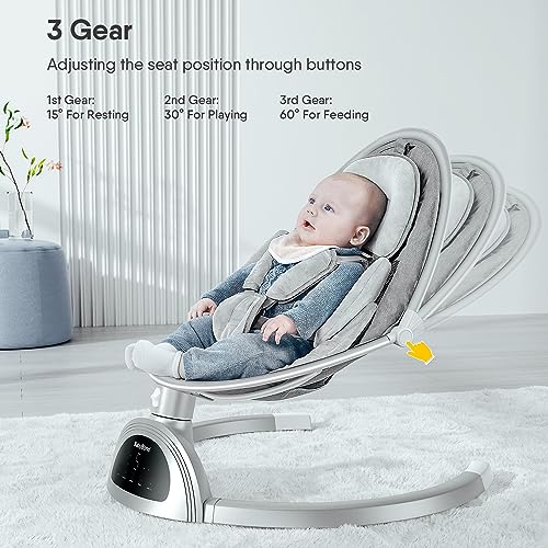 New BabyBond Baby Bluetooth Infant Swing with Music Speaker (Silver) - Image 5