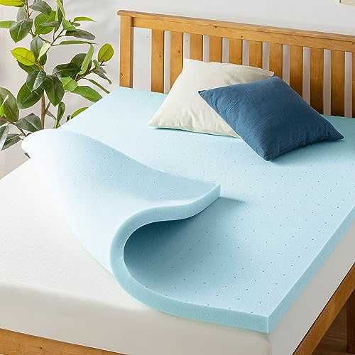 New Best Price 1.5" Gel Memory Foam Topper (Blue)