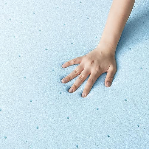 New Best Price Mattress 3 Inch Ventilated Memory Foam Mattress Topper (Queen Blue) - Image 5