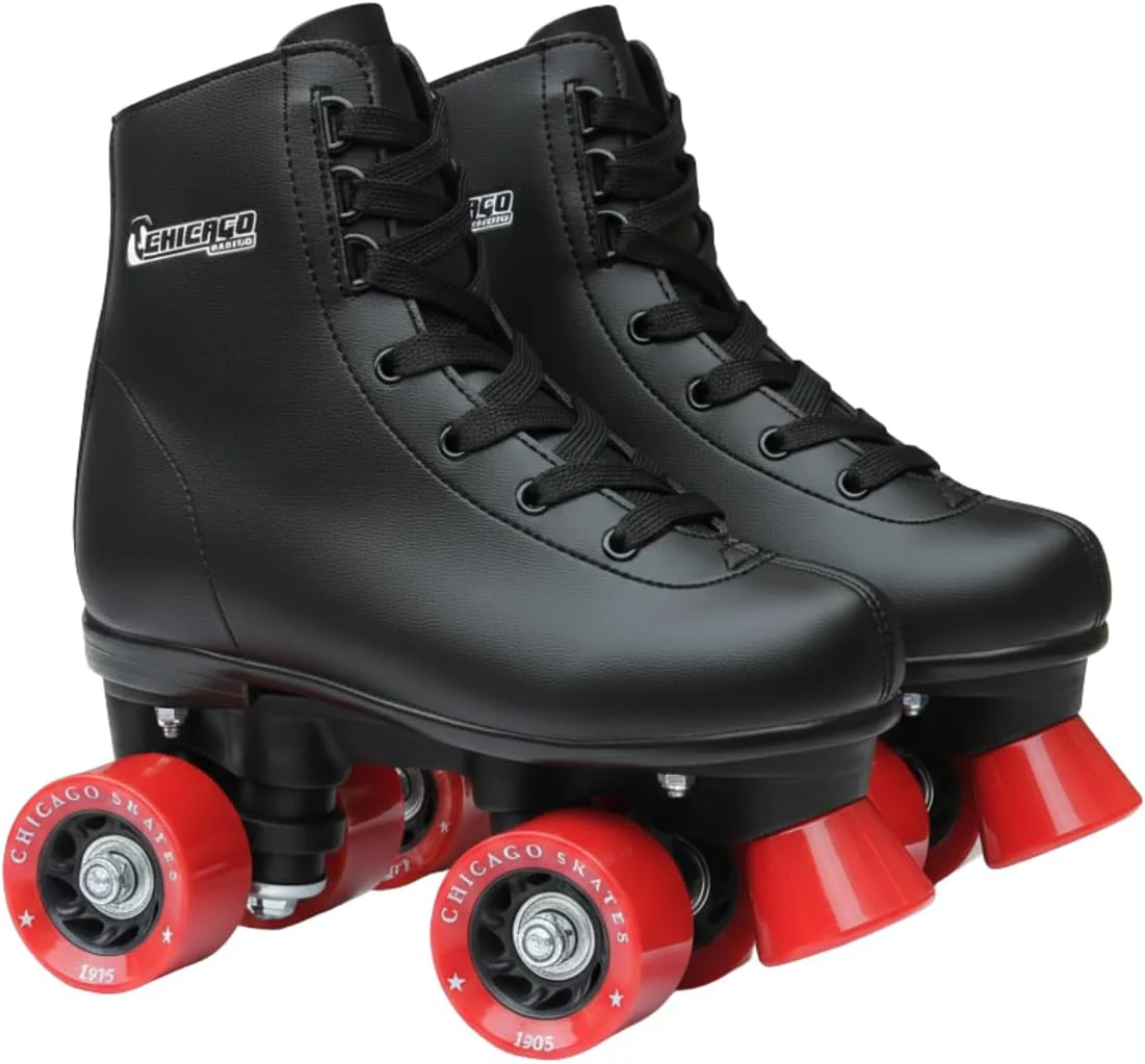 New CHICAGO Boys Rink Roller Skates Youth Quad - J12 (Black/Red)