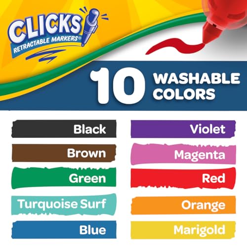 New Crayola Clicks Retractable Tip Washable Markers - Image 3