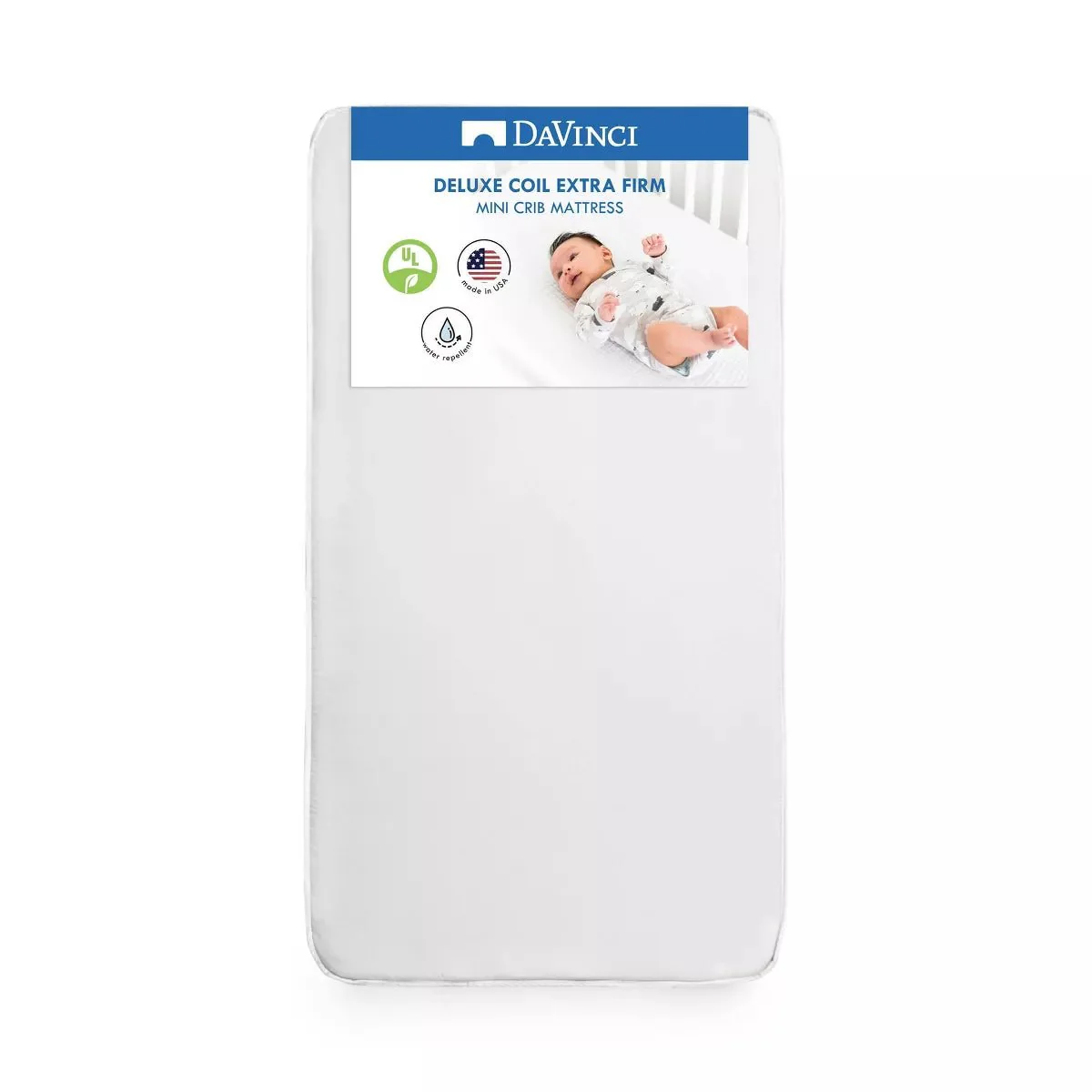 New DaVinci Deluxe Coil Waterproof Mini Crib Mattress (White)