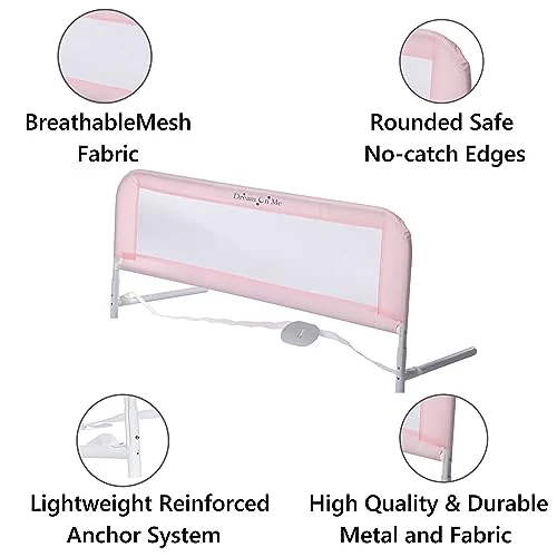 New Dream On Me Adjustable Mesh Bed Rail (Pink) FINAL SALE - Image 5