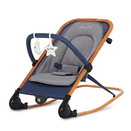Dream on Me Rock With Me 2-in-1 Baby Rocker and Stationary Seat (Blue)