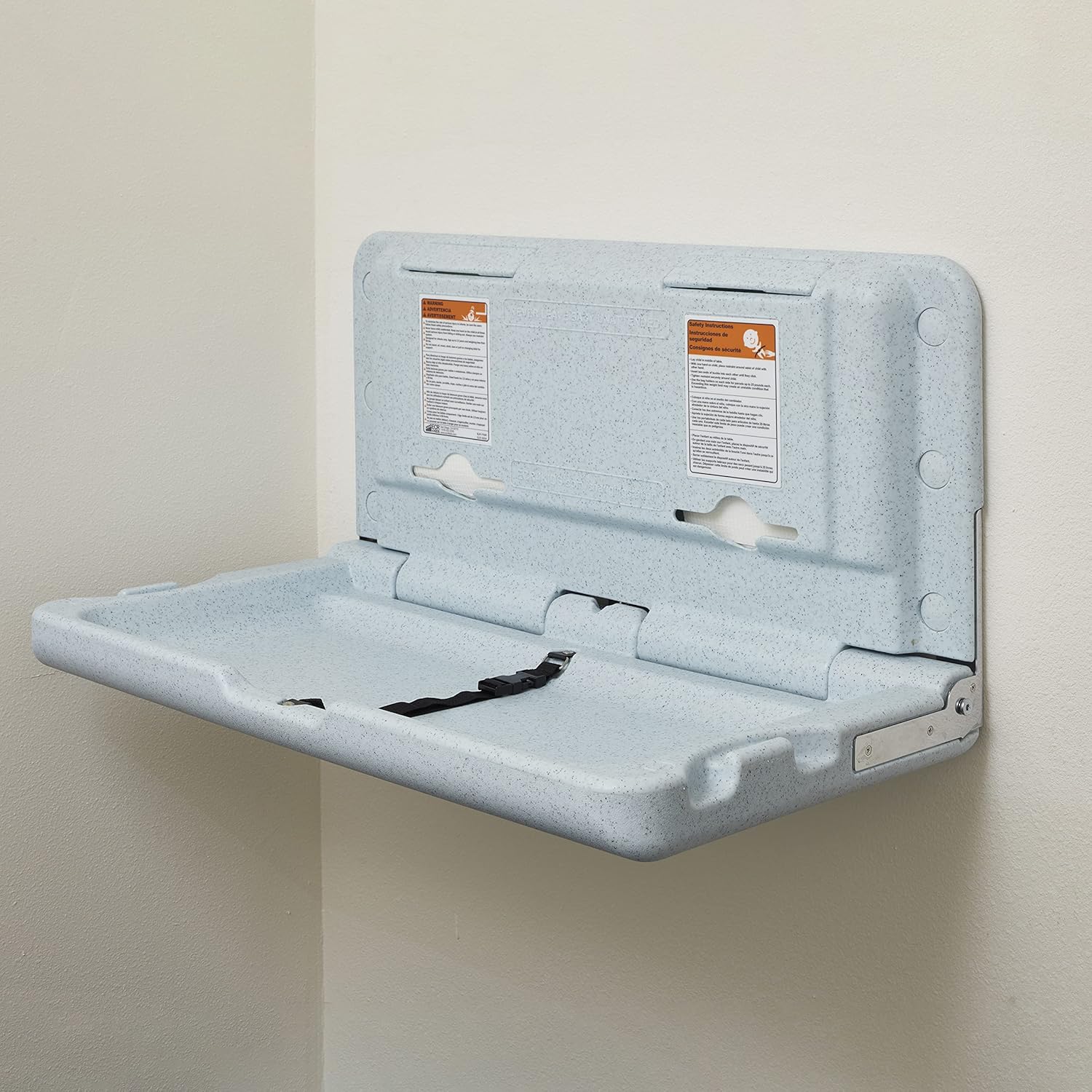 New ECR4Kids Horizontal Wall-Mounted Changing Station, Baby Changer (Blue/Grey Speckled) - Image 8