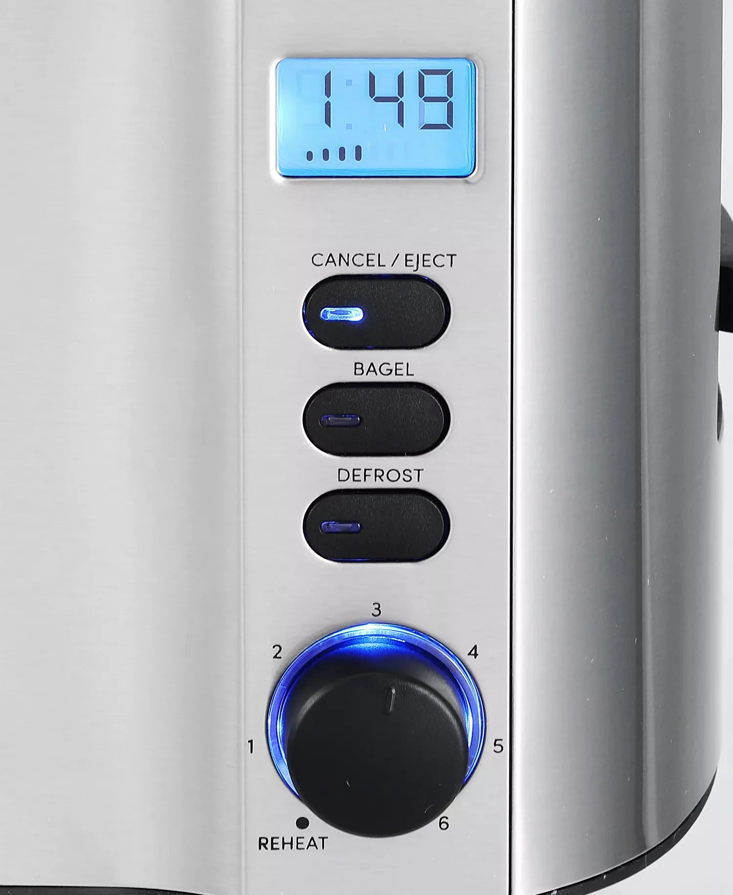 New Elite Cuisine 2-Slice LCD Toaster with Bagel Function (Stainless Steel) - Image 3