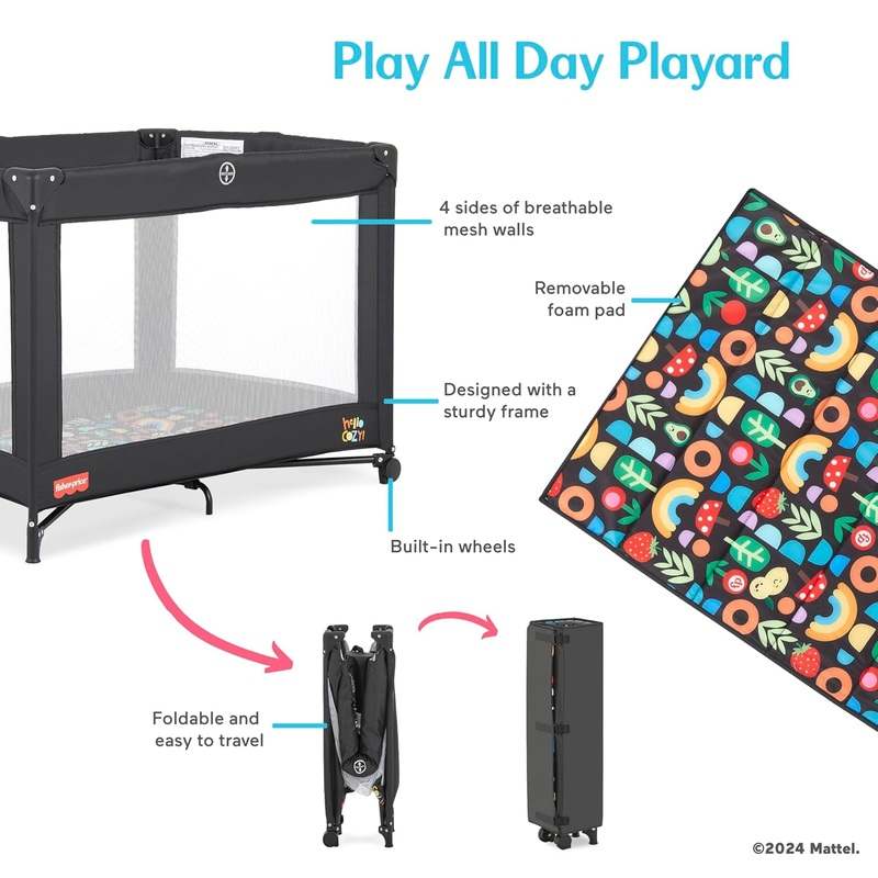 New Fisher-Price Play All Day Baby Playard (Black) - Image 5