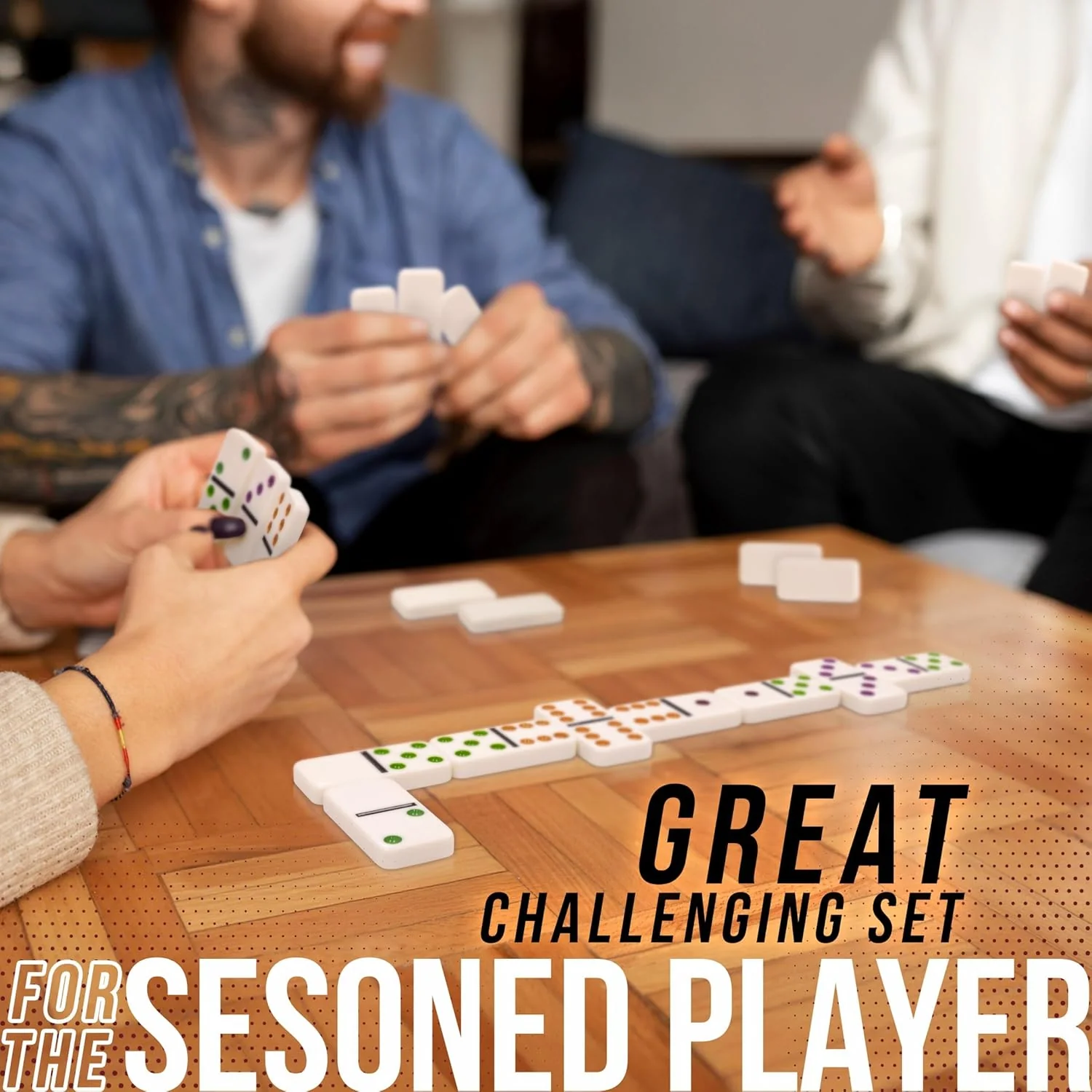 New Front Porch Classics Mexican Train Double 12 Dominoes Set - Image 4