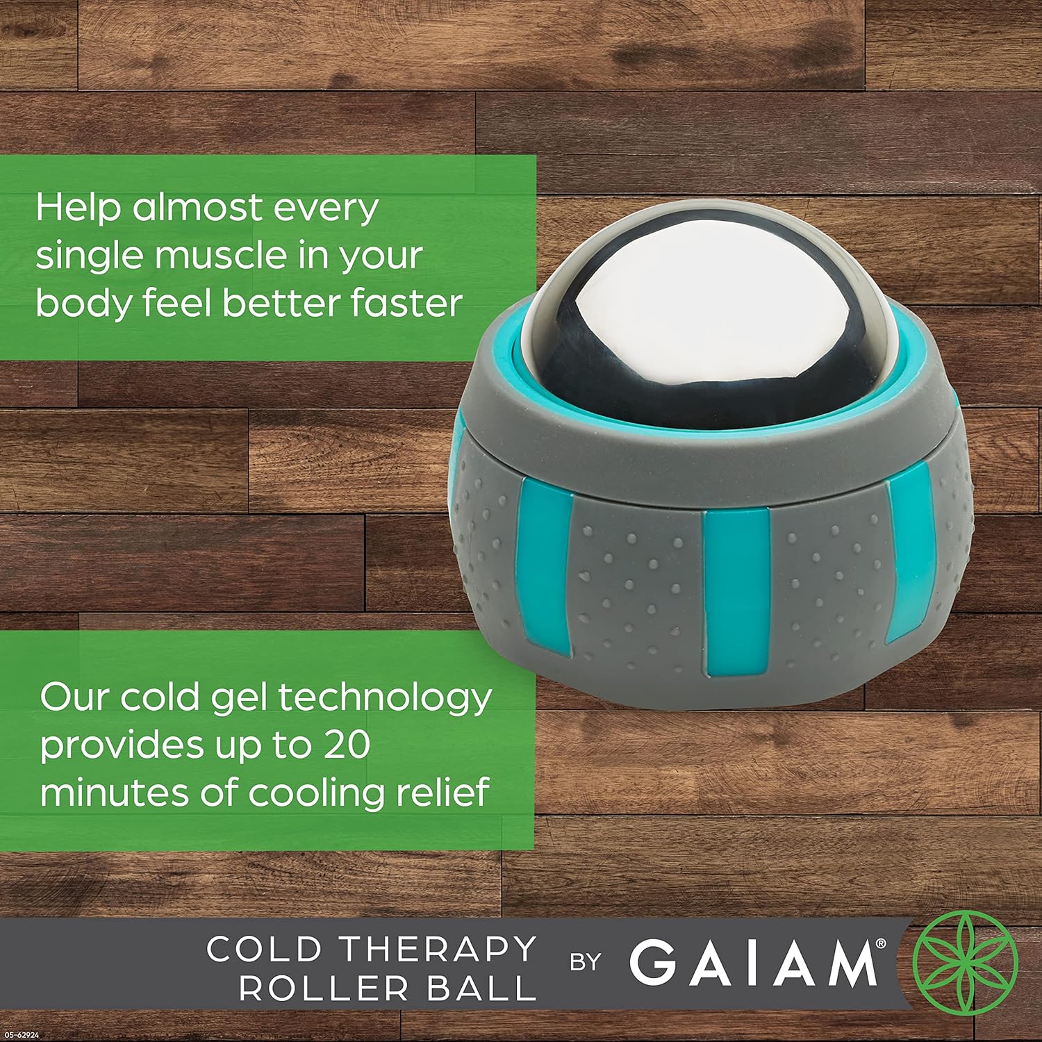 Gaiam Restore Rolling Massager Cold Therapy Muscle Roller - Image 3