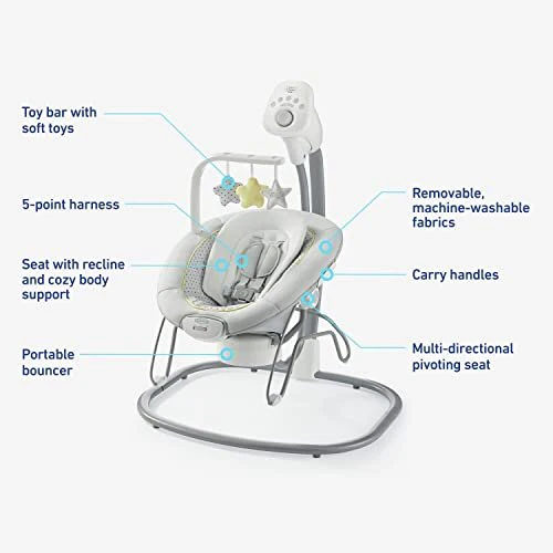 Graco Sway2Me Swing with Portable Bouncer (Watson) - Image 6