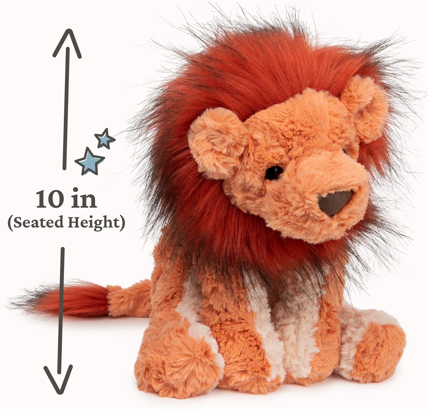 New GUND Cozys Lion Plush Stuffed Animal (Orange/Red) - Image 3